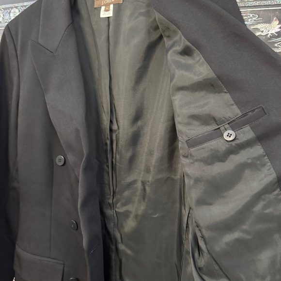 J.Crew Black Wool Blazer Women’s Size 4 Double Breasted Jacket Made in Japan - Picture 8 of 9